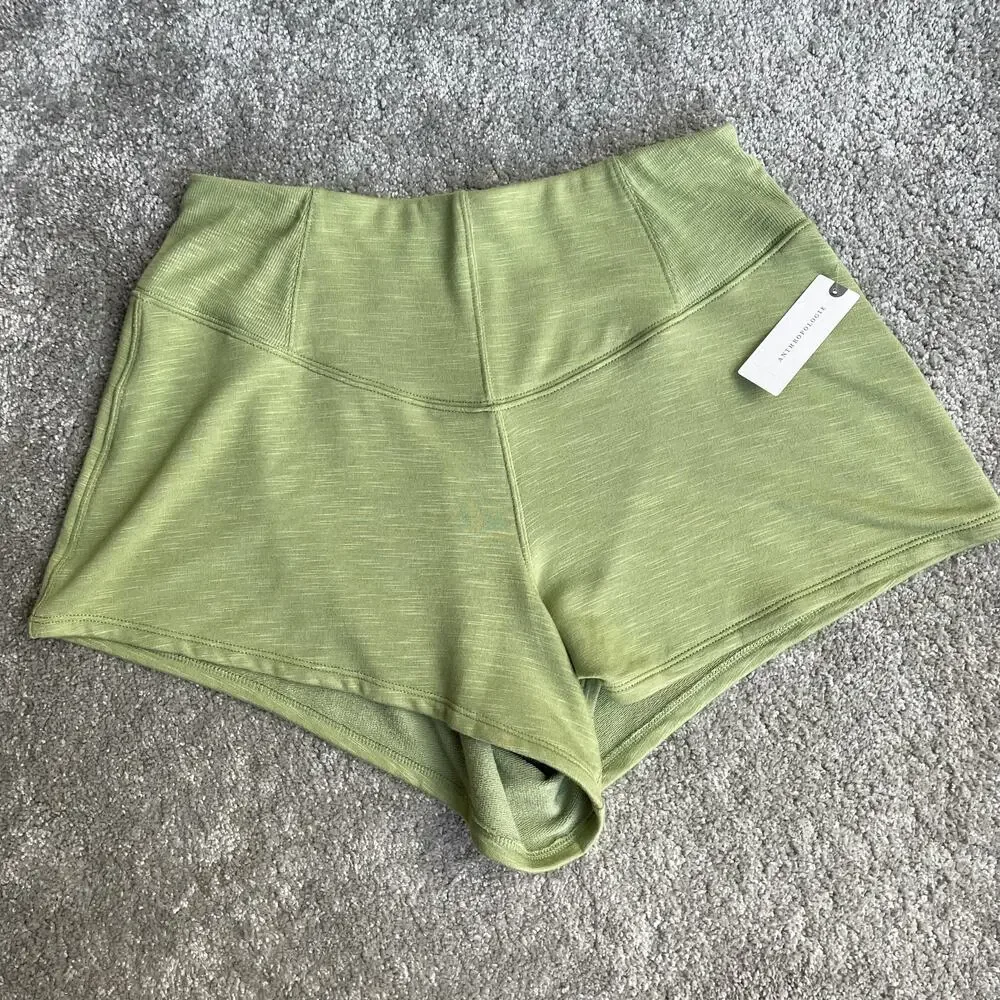 Anthropologie Daily Practice Shorts Womens S Green Corset Shorts Green Flowy